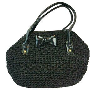 Vintage Forsum Straw Italian Purse Kiss Clasp Weaved Lined Japan u Handbag